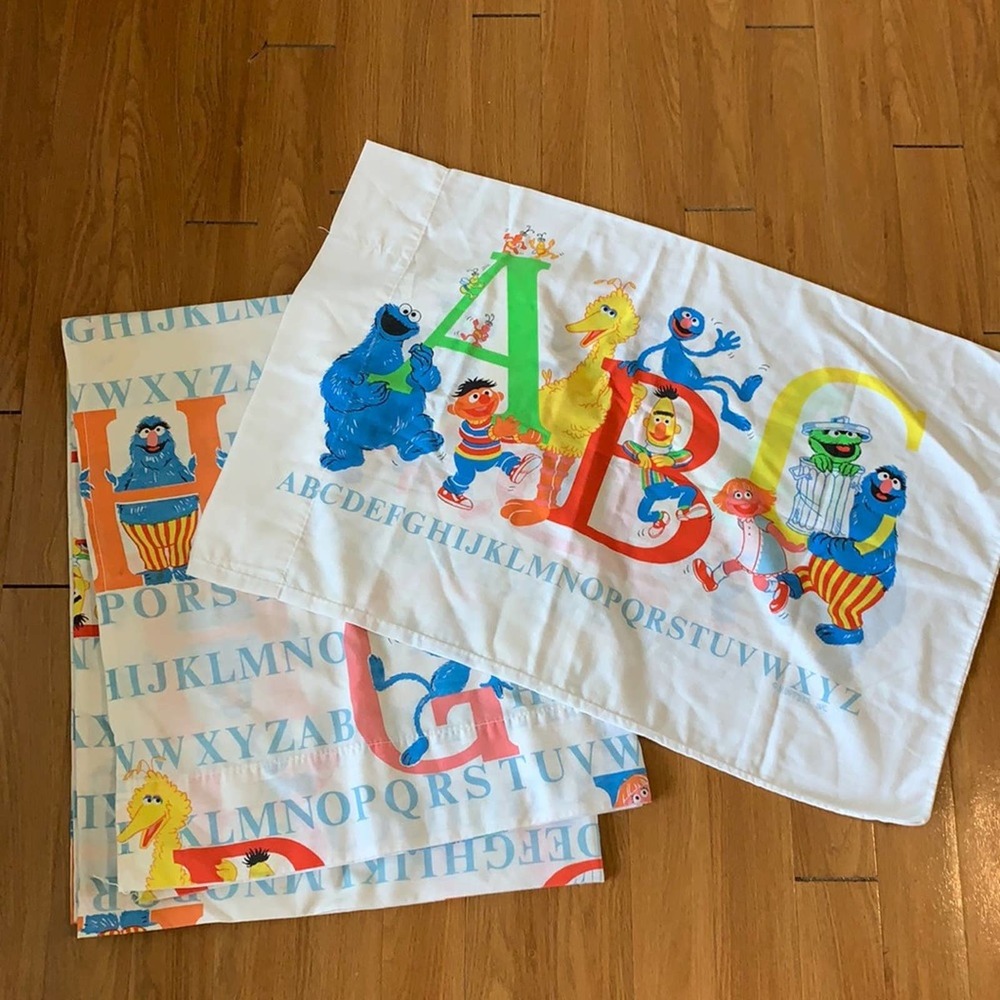 VTG Sesame Street Full Flat Sheet & Pillowcase